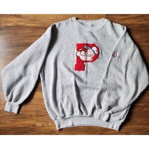 Vintage Toon Time Popeye Crewneck Sweatshirt Large 90s Cartoon Graphic Retro